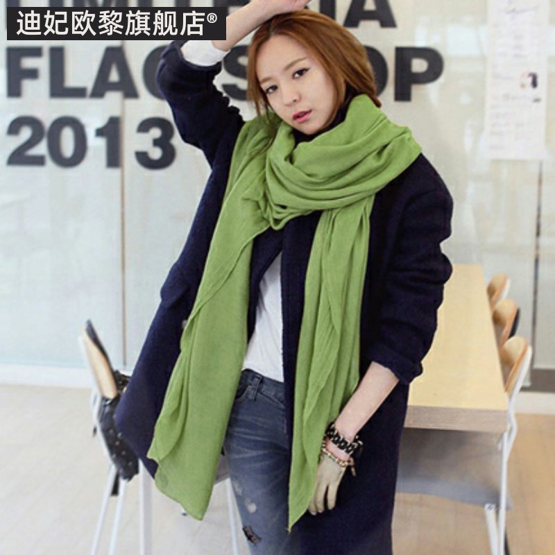棉麻围巾女冬季长款韩版百搭春秋薄披肩纱巾两用外搭亚麻红色丝巾,淘宝优惠券,粉丝福利购,淘宝优惠卷