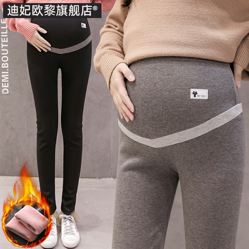 孕妇冬季外穿加绒托腹裤打底裤 迪妃欧黎孕妇打底裤