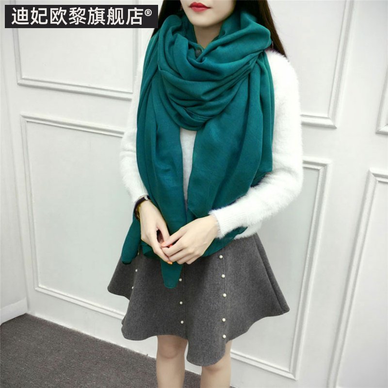 棉麻围巾女冬季长款韩版百搭春秋薄披肩纱巾两用外搭亚麻红色丝巾,淘宝优惠券,粉丝福利购,淘宝优惠卷