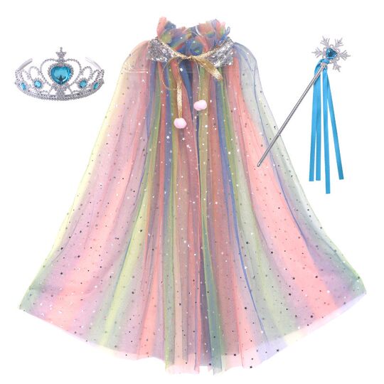 Girls Halloween Sequin Cape Glitter Princess Elsa Frozen Children Elsa Shawl Shawl