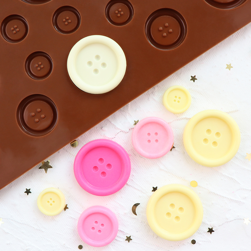 纽扣字母数字巧克力硅胶模具华夫饼甜甜圈爱心翻糖DIY蛋糕装饰 - 图2
