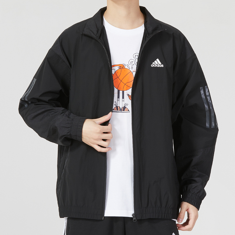 Adidas阿迪达斯梭织夹克男2023夏季新款跑步运动服连帽外套IA6960 - 图1