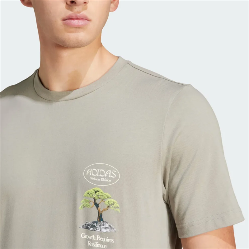 Adidas阿迪达斯男士短袖简约透气运动休闲印花圆领T恤 IS1038 - 图1