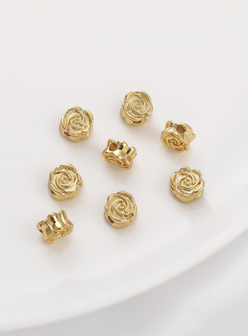 手工14K包金保色梅花珠隔珠diy