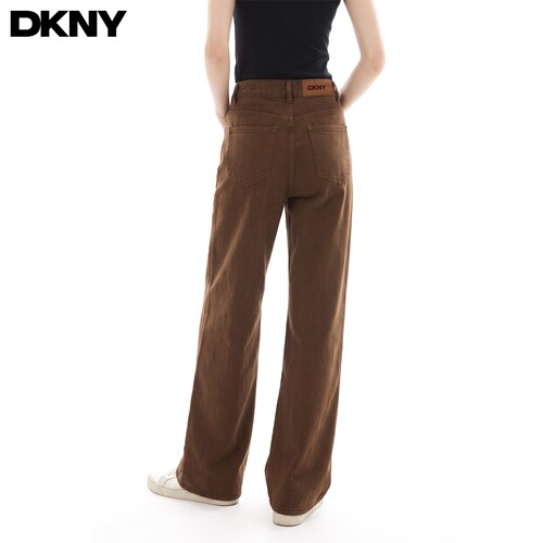 【100%棉】DKNY唐可娜儿美式微喇牛仔裤女秋季宽松直筒裤休闲长裤 - 图3