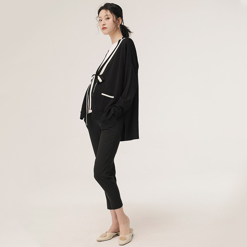 sellynear 2020孕妇装黑色休闲裤子 sellynear孕妇直筒裤