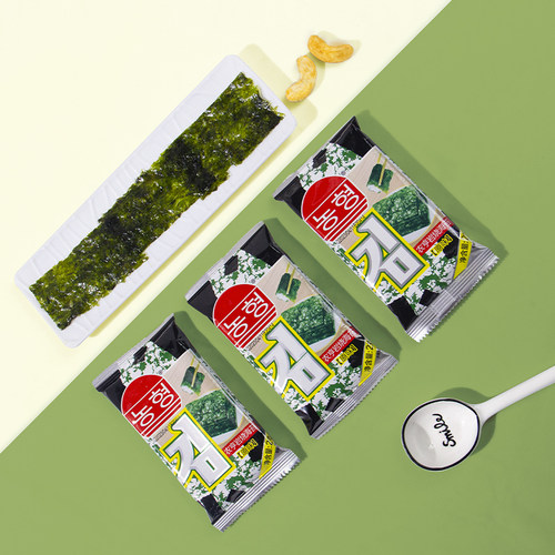 农亨岩烧海苔儿童零食脆片紫菜包饭即食海苔原味烧烤味2g*8小包 - 图3