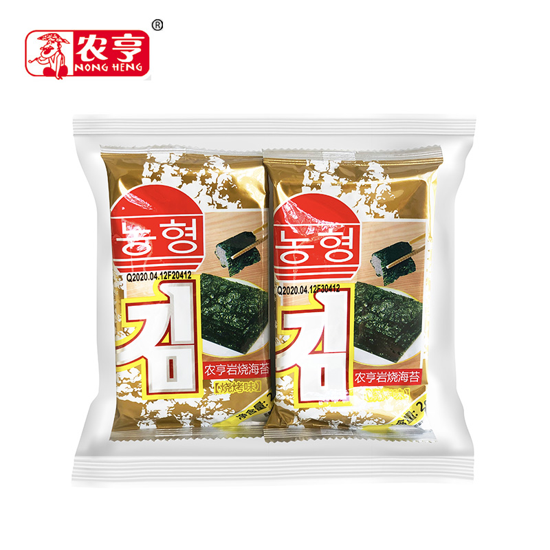 农亨岩烧海苔2g×8小包×4份，农亨岩烧海苔，儿童零食脆片紫菜包饭即食海苔原味烧烤味