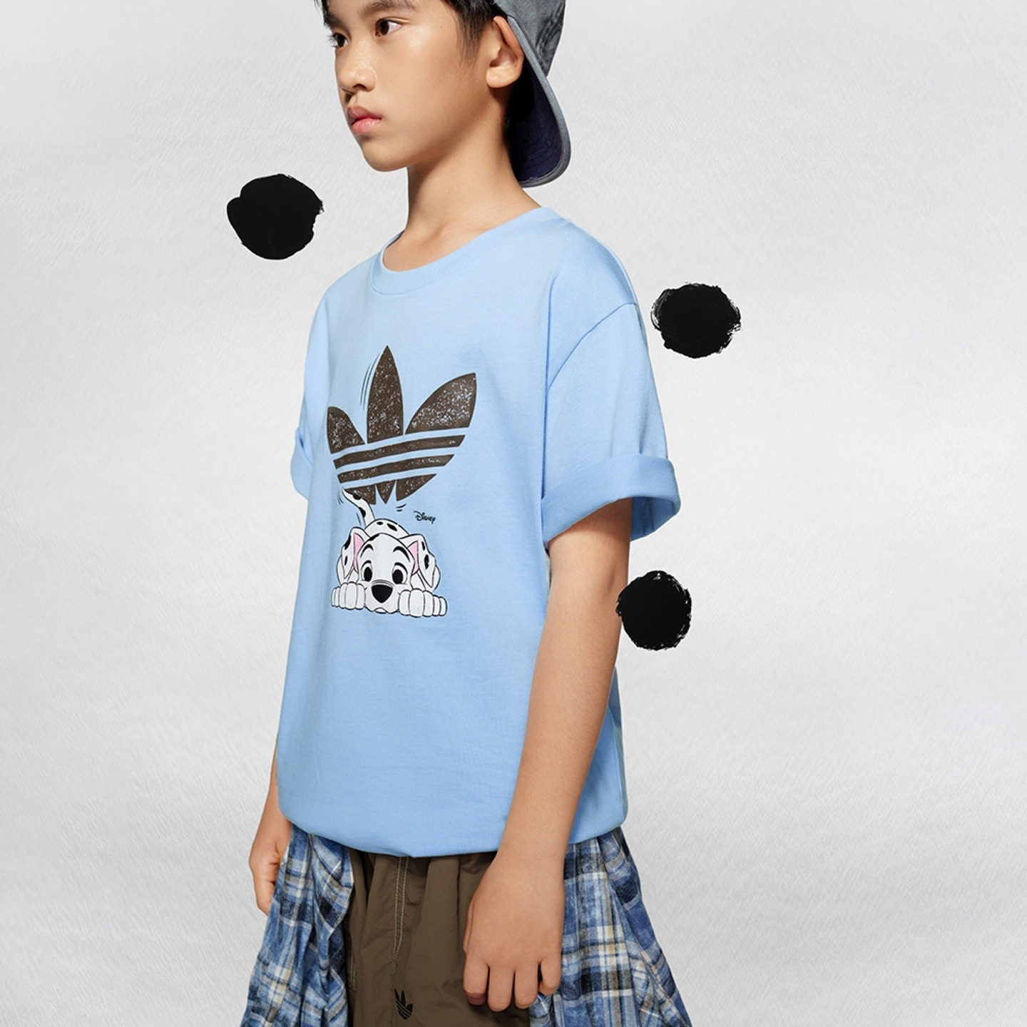 男大童Disney迪士尼101斑点狗联名短袖T恤adidas阿迪达斯三叶草,淘宝优惠券,粉丝福利购,淘宝优惠卷