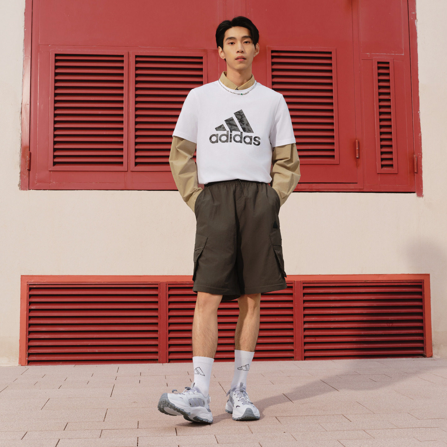 休闲纯棉百搭印花圆领短袖T恤上衣男夏季adidas阿迪达斯轻运动