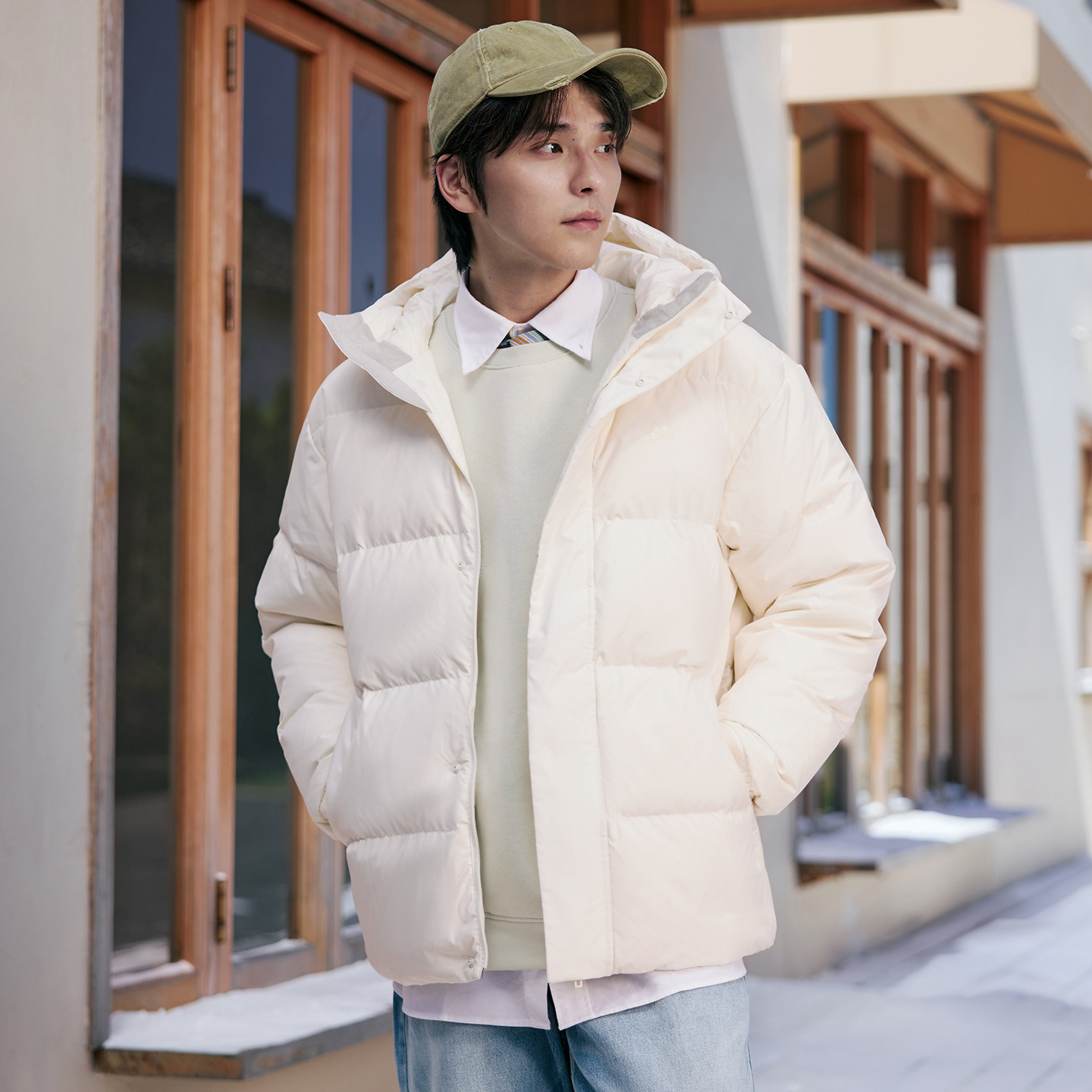 拒水防泼防风保暖鸭绒羽绒服面包服男女同款adidas阿迪达斯轻运动 - 图0