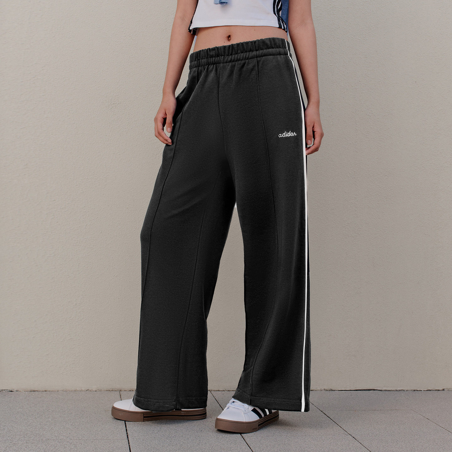 Adidas women's terrycloth high-waisted comfortable sweatpants