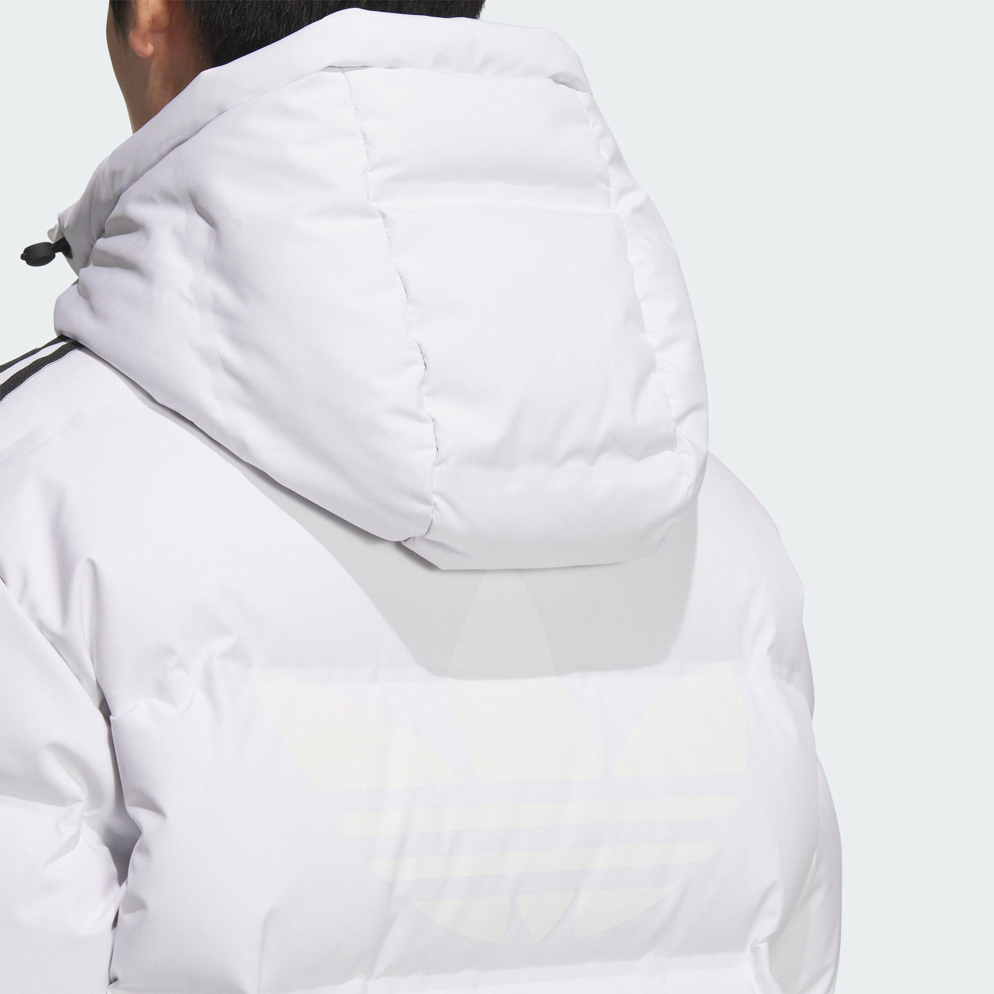 600蓬长款运动连帽鸭绒羽绒服面包服男adidas阿迪达斯三叶草