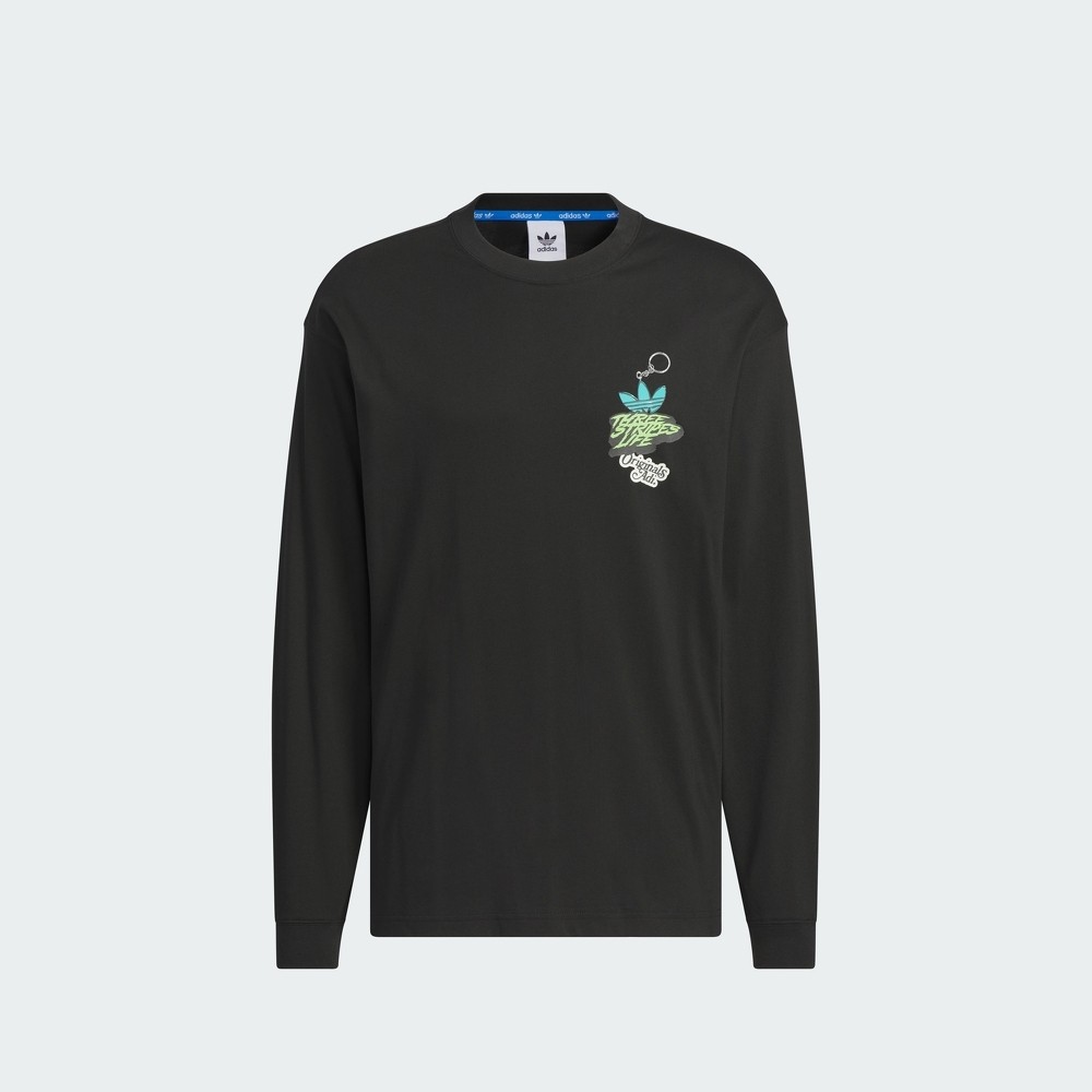 简约印花纯棉运动上衣圆领长袖T恤男装adidas阿迪达斯三叶草,淘宝优惠券,粉丝福利购,淘宝优惠卷