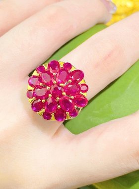 高级感冷淡风双色镶钻火龙果戒指