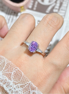 封底爆闪进口锆石气质开口戒指女