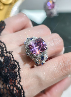 奢华开口戒指女气质吊坠耳坠套装