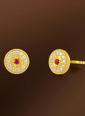 财运连连钱多多戒指铜钱耳钉