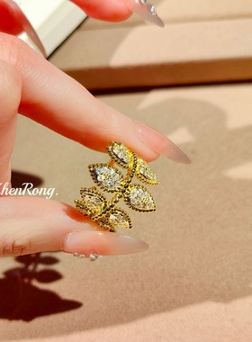 蕾丝花边戒指法式中古镶钻女戒