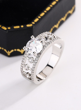 露珠镂空防莫桑石戒指高级感小众