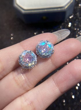 星空幻境炫彩彩虹玫瑰切千禧戒指