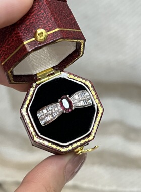 轻奢小众设计培育鸽血红宝石戒指