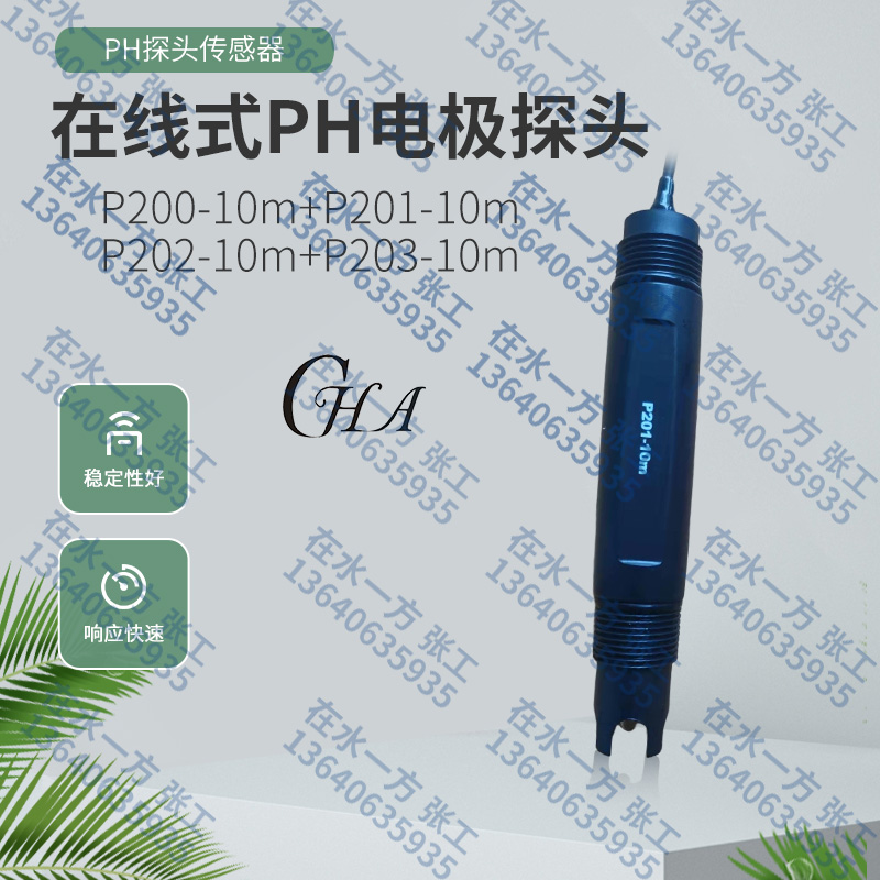 P200-10m/P201-10m/P202-10m/P203-10m工业在线PH电极探头传感器 - 图0