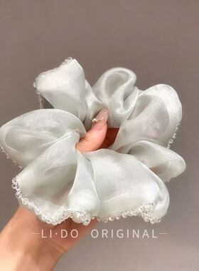 法式感网纱大肠发圈女气质发饰头绳扎头发橡皮筋发饰头饰