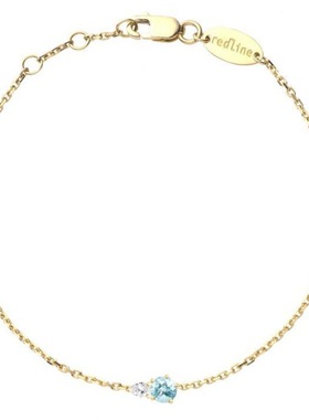 新款法国红绳浅蓝色托帕石本命年半链手链红绳情侣手链