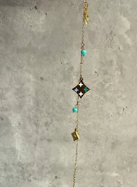 艾瑞雅  孤品老花手链古铜色复古做旧小圆珠流苏手串小众设计