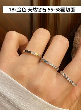 高版蜂巢戒指18k玫瑰金菱形素圈