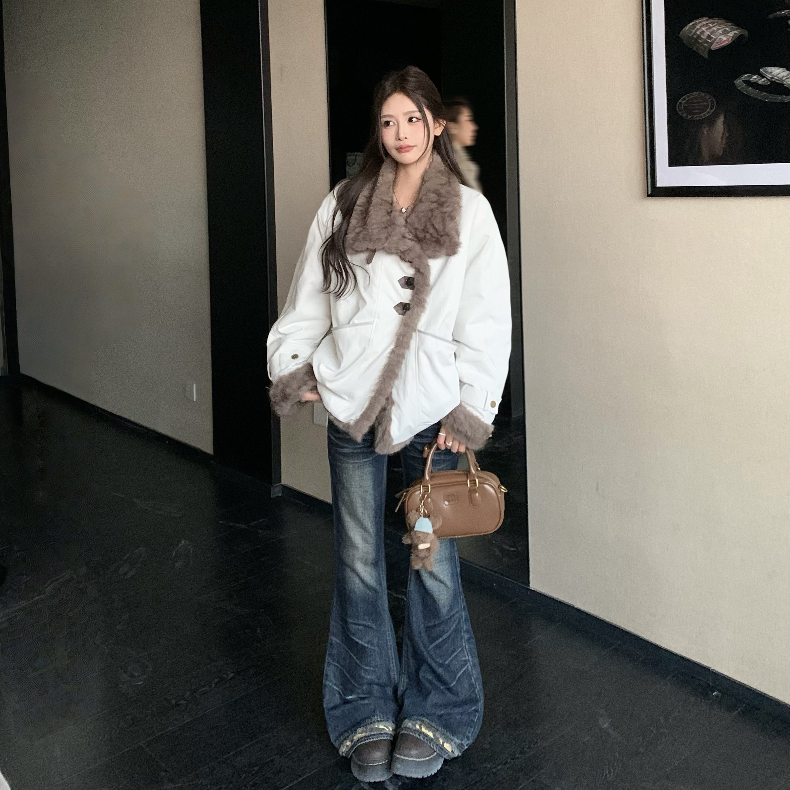 3MER哦哦三妹 两面穿立领毛毛外套女冬季保暖短款派克服环保皮草,淘宝优惠券,粉丝福利购,淘宝优惠卷