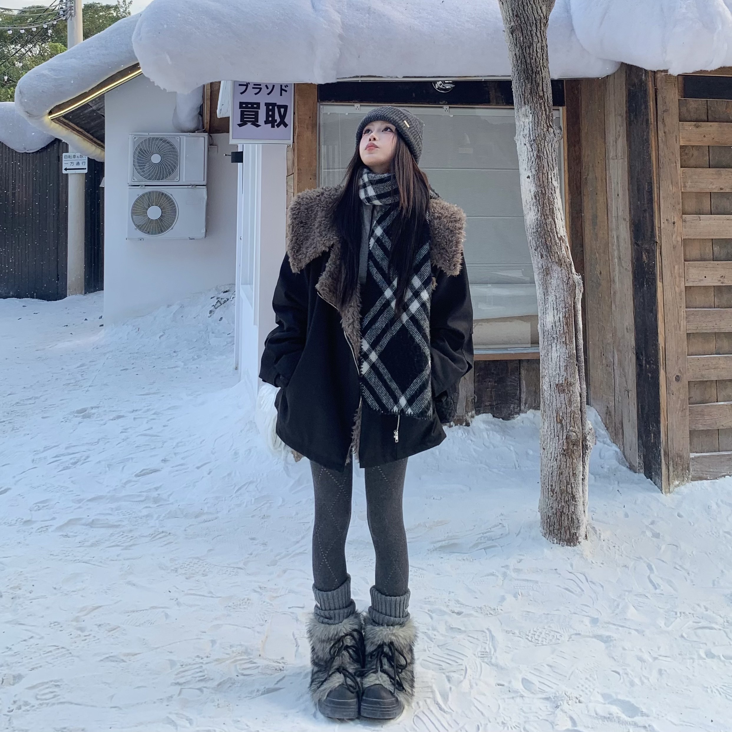 3MER哦哦三妹韩系大翻领中长款毛毛外套女冬季保暖加厚工装派克服,淘宝优惠券,粉丝福利购,淘宝优惠卷