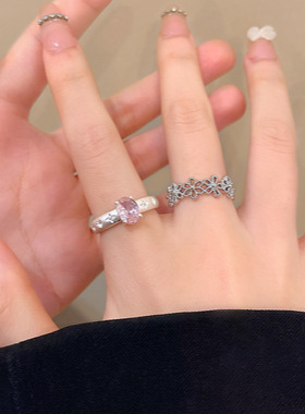 沙金花朵镂空开口女士戒指