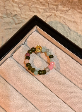 碧玺钱币戒指女2025新款