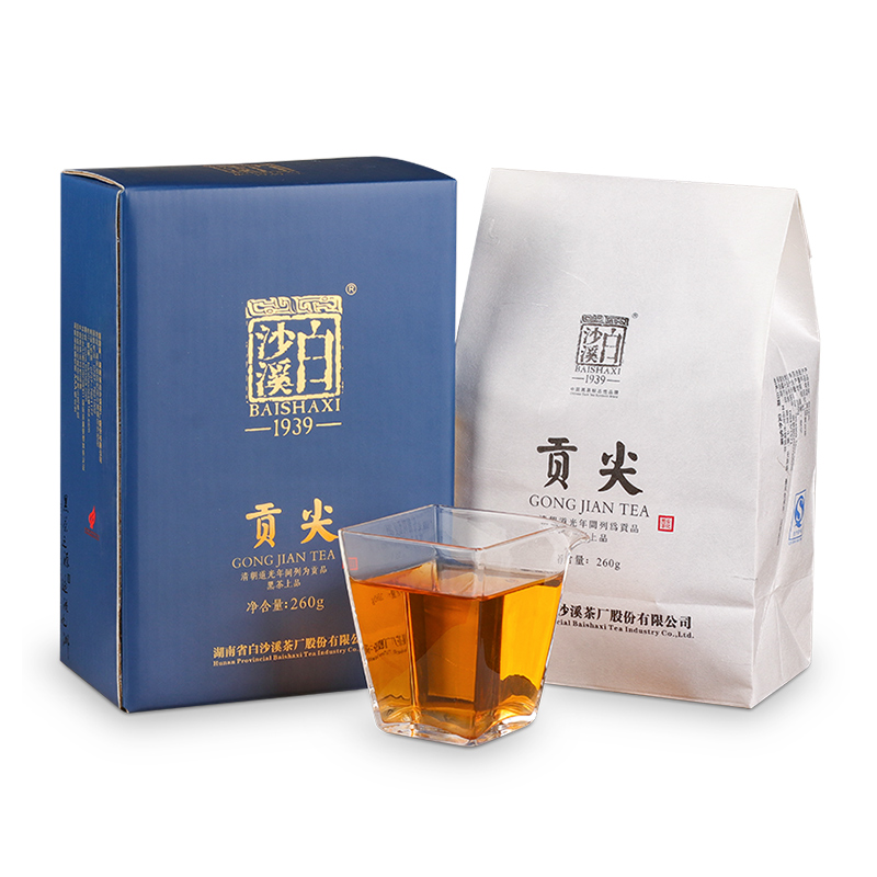 中国黑茶老字号 260g 白沙溪 2015年贡尖茶