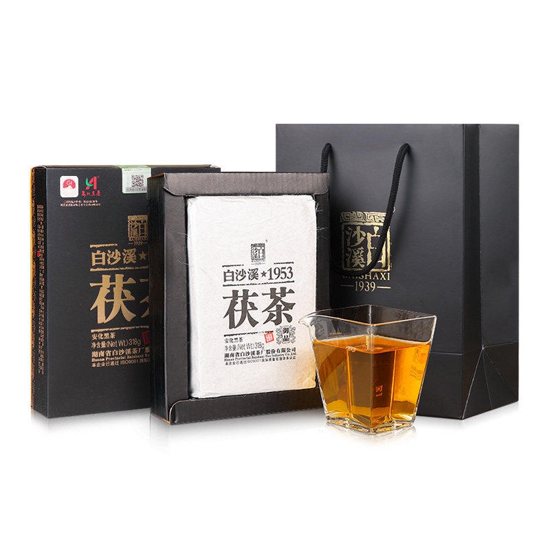 湖南安化正宗白沙溪金花正品茯砖茶 白沙溪安化黑茶