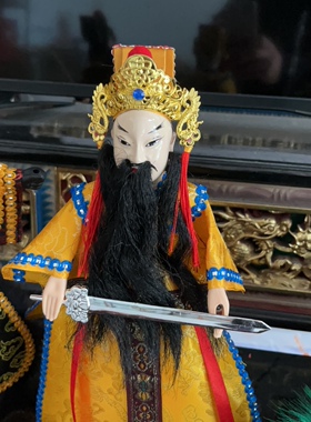 刘备关公张飞桃园三结义漳州木偶儿童掌上玩偶