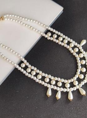 古装原创汉服精美珍珠璎珞项圈旗袍配饰宋制百搭汉服复古珍珠项链