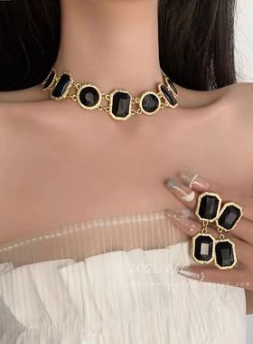 新款项链女小众轻奢锁骨链欧美风甜酷重工高级首气质时尚百搭颈饰