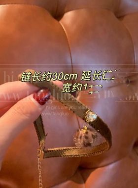 咖色豹纹毛球网红choker2025新款项圈女秋冬毛绒颈链亚文化锁骨链