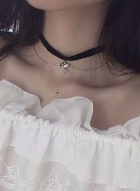 复古少女choker天使爱神丘比特挂坠项链锁骨链项圈颈带
