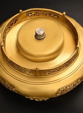 全铜聚宝盆九转乾坤鼎纯铜摆件时来运转九龙戏珠鼎客厅家居办公室