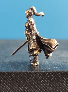 黄铜 女将军花木兰 关嫣微缩人偶模型白模沙盘人偶场景摆件可上色