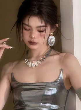 复古夸张时尚高级感不规则耳环项链女轻奢小众气质新娘饰品锁骨链