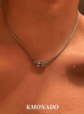 洗澡可戴掉色款项女生项链男项链冷淡高级风嘻哈小众设计个性