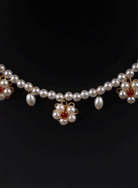 新中式古风汉服项链配饰明制璎珞珍珠吊坠旗袍简约颈链日常饰品