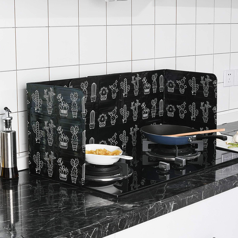 厨房煤气灶铝箔挡油板隔热板厨房炒菜隔油板家用灶台防溅油挡板 - 图0