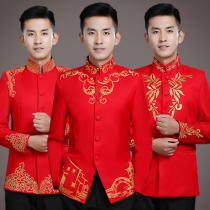 Groom Chinese-style wedding gown Chinese wind choral suit mens suit toast with a dress and a dress for the Zhongshan dress