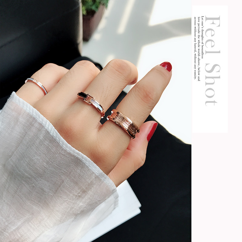 梓琦韩版个性潮人设计简约女戒指环 梓琦戒指/指环